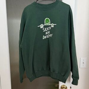 Mark Gonzales Skate and Destroy Thrasher Sad Logo Crewneck